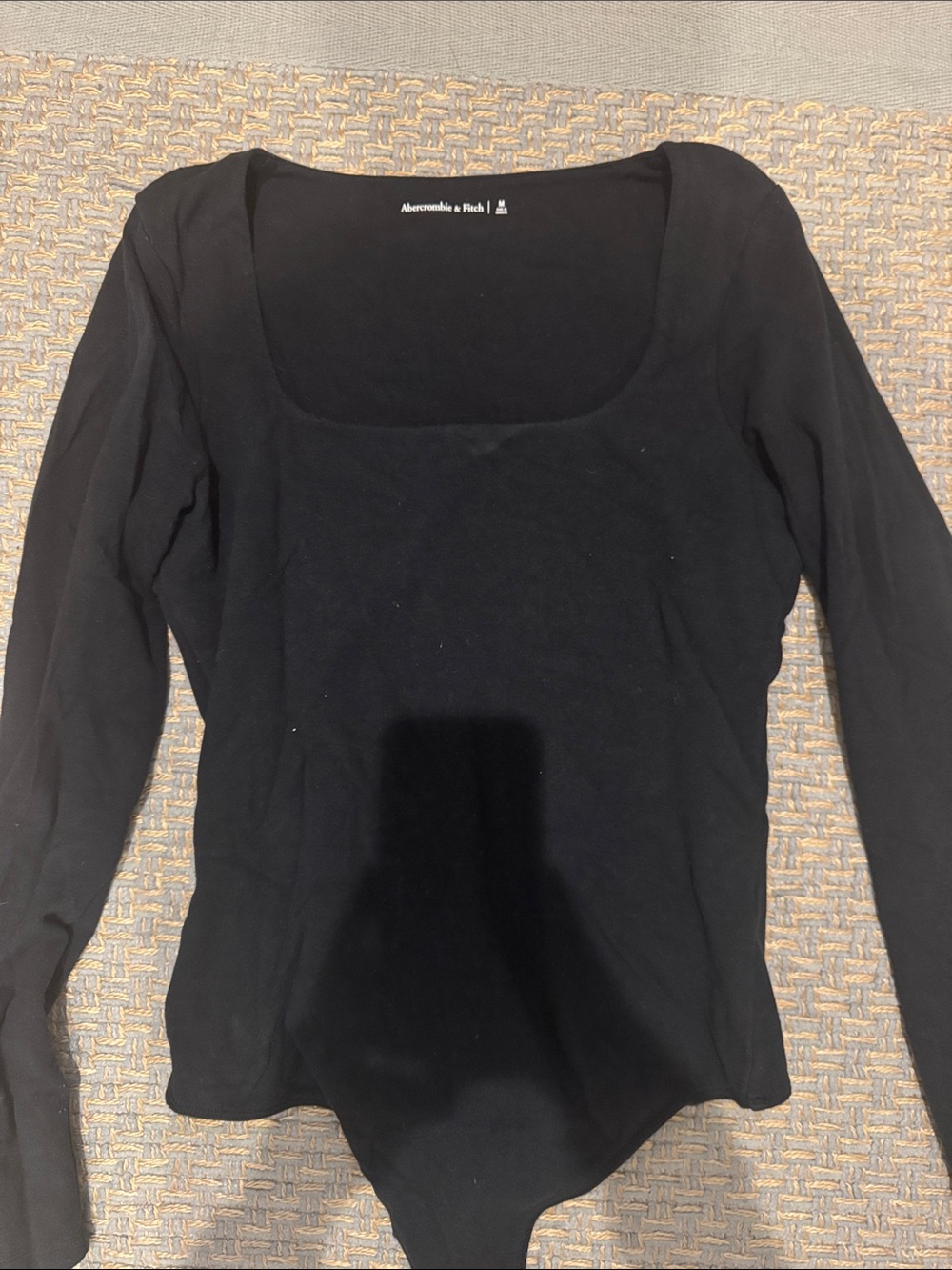 Abercrombie & Fitch Black Long Sleeve Square Neck Bodysuit